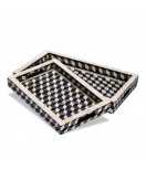 Indian Bone Inlay and Wooden Decorative Serving Tray 