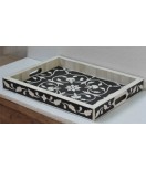 Floral Pattern Bone Inlay Serving Tray 