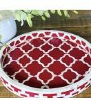  Beautiful Handcrafted Bone Inlay Red and White Tray 