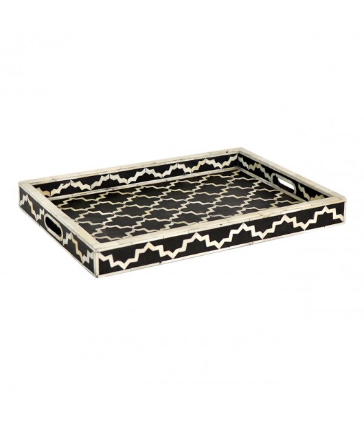 Exquisite Bone Inlay Decorative Serving Tray 