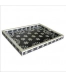 Bone Inlay Vintage Floral Serving Tray 