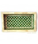 Beautiful Green Bone Inlay Serving Tray 