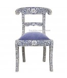 Indian Handmade Bone Inlay Floral Blue Dinning table Chair