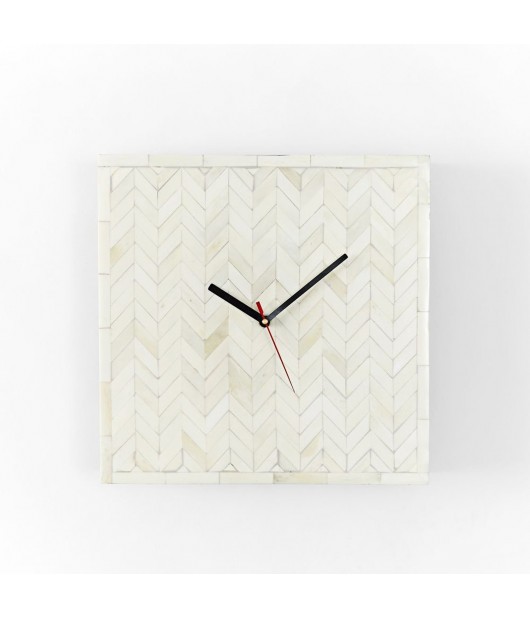 Handmade Bone Inlay Wall Clock Zigzag Design Wall Décor Wall Hanging 18" Clock 