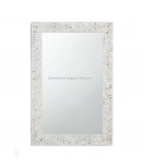 White Bone Inlay Designer Mirror Frame With Free Mirror