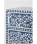 Bone Inlay Blue Floral Design, Side Storage Cabinet blue, Bone Inlay Cabinet Table, Bone Inlay Storage Unit 6 chest drawer