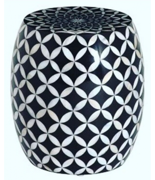 Bone Inlay side table/white bone inlay Geometric round central coffee table/Indian handmade home décor side table furniture