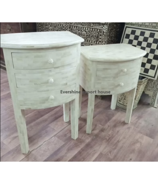 Indian Hand Made Pure white Night stands & Vanities , Bed Side Drawer Made up of only bone
