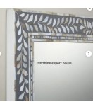 Gray Bone Inlay Designer Mirror Frame With Free Mirror, Bone Inlay Furniture , Inlay Home Decor