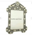 Handmade Black floral mirror frame of Bone inlay, wall Hanging mirror, Inlay Mirror, Traditional Look Mirror, Antique Mirror