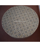 Bone Inlay Geometric design center table, round table, coffee Table, Bone inlay tabletop and brass-finished base