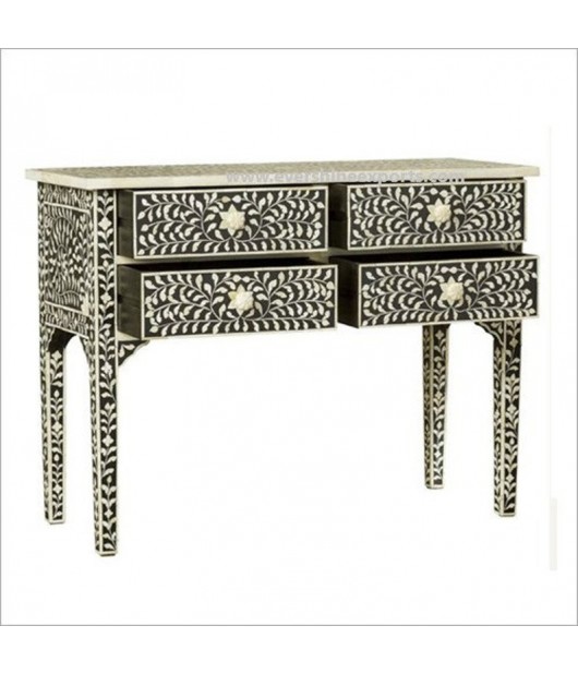 Hand Made Bole Inlay 4 chest drawer console table, Desk, Study Table