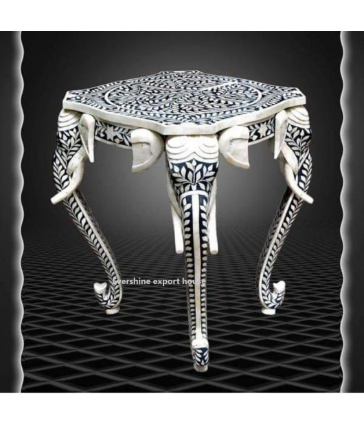 Indian Handmade beautiful Elephant Shape Bone Inlay Coffee table , Bone Inlay furniture by "Evershine export house"