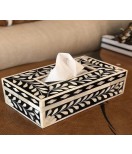 Bone Inlay Floral Design Luxury Tissue Box 