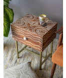 Boneinlay Nightstand/ Wooden Furniture / Bedside Drawer /Teak Wood Endtable "Personalized"