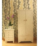 Indian Hand Made Bone inlay White floral Design Wardrobe/ cupboard/ Almirah / Cabinet