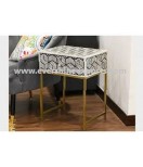 Black Color Unique Very beautiful Bone Inlay Optical Designed Bedside Table Nightstand Table