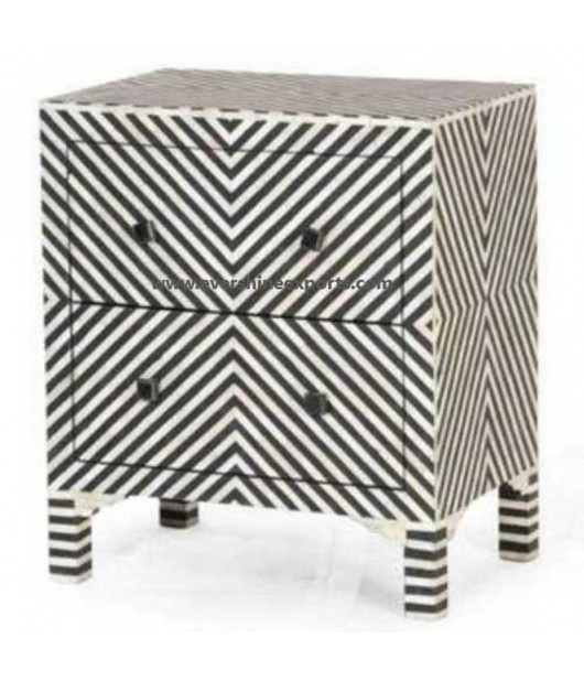 4 Drawer Side Board Zebra Pattern/ End Table /Night Stand