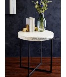 Striped Whole Bone Table Top Bedside Table Nightstand Table