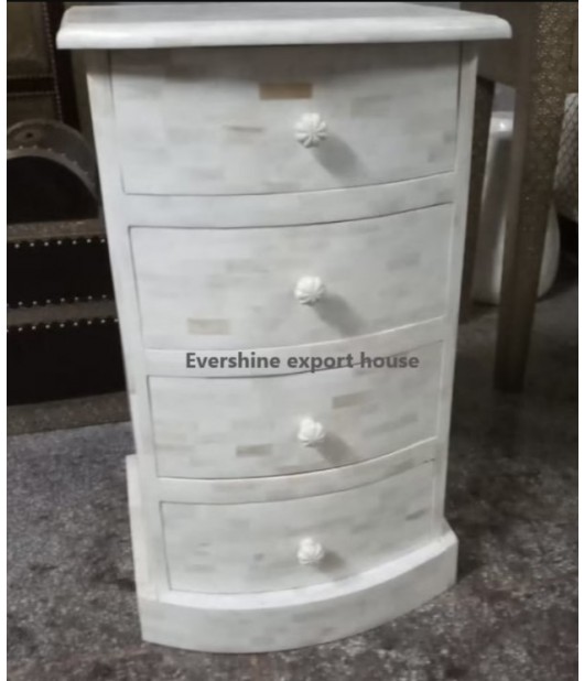 Indian Hand Made Pure white Night stands & Vanities , Bed Side Drawer Made up of only bone